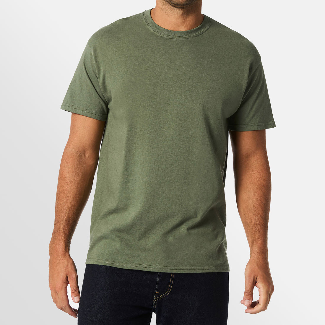 green t shirt front and back